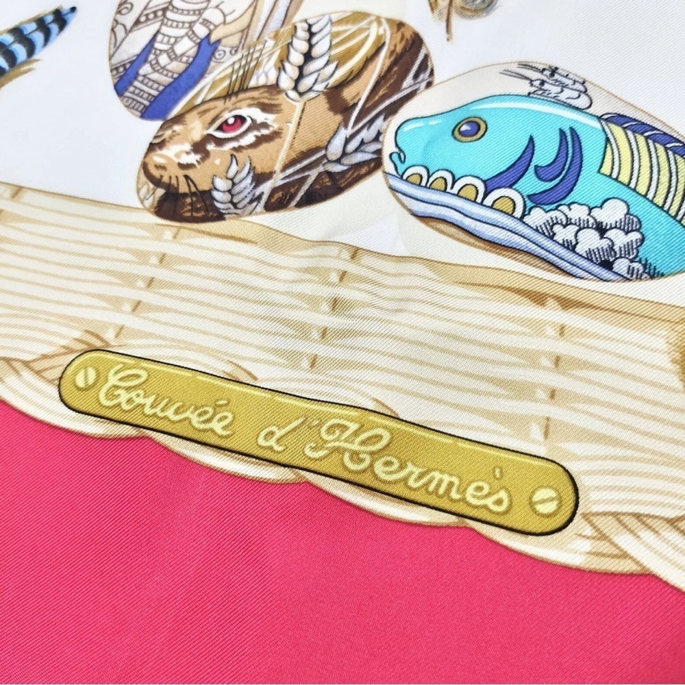 Hermes scarf Carre 90 Reds Silk100% 35X35 - Picture 2 of 9